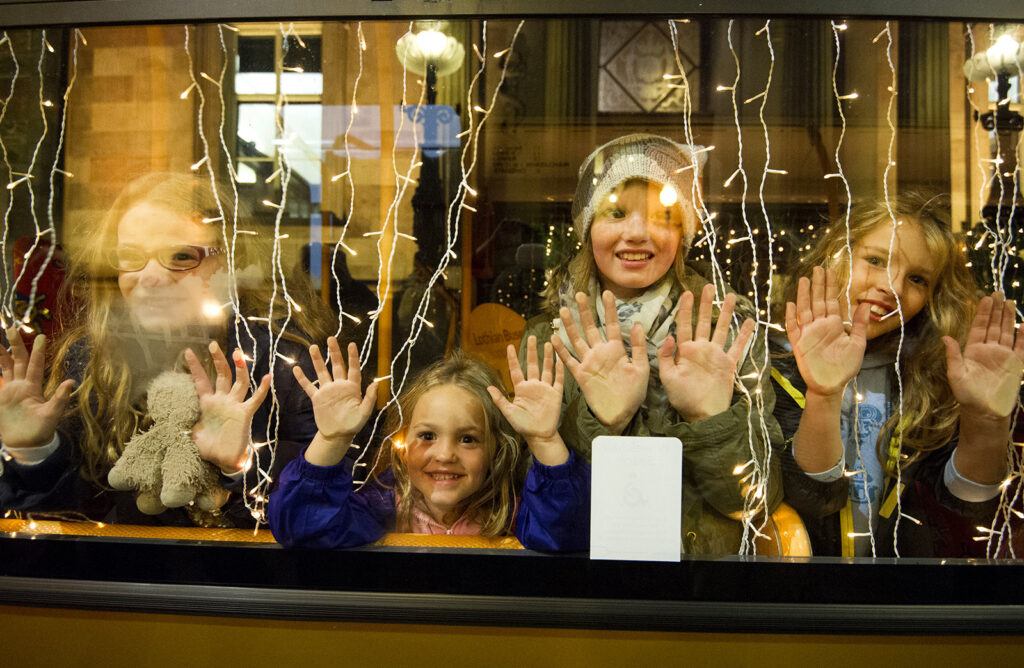 Glow Gold childrens cancer charity event by Lothian Buses