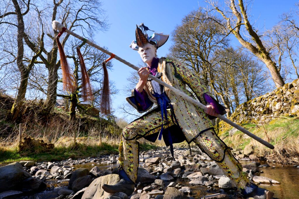Performance artist and costume designer Alex Rigg, at Spring Fling open art studios festival