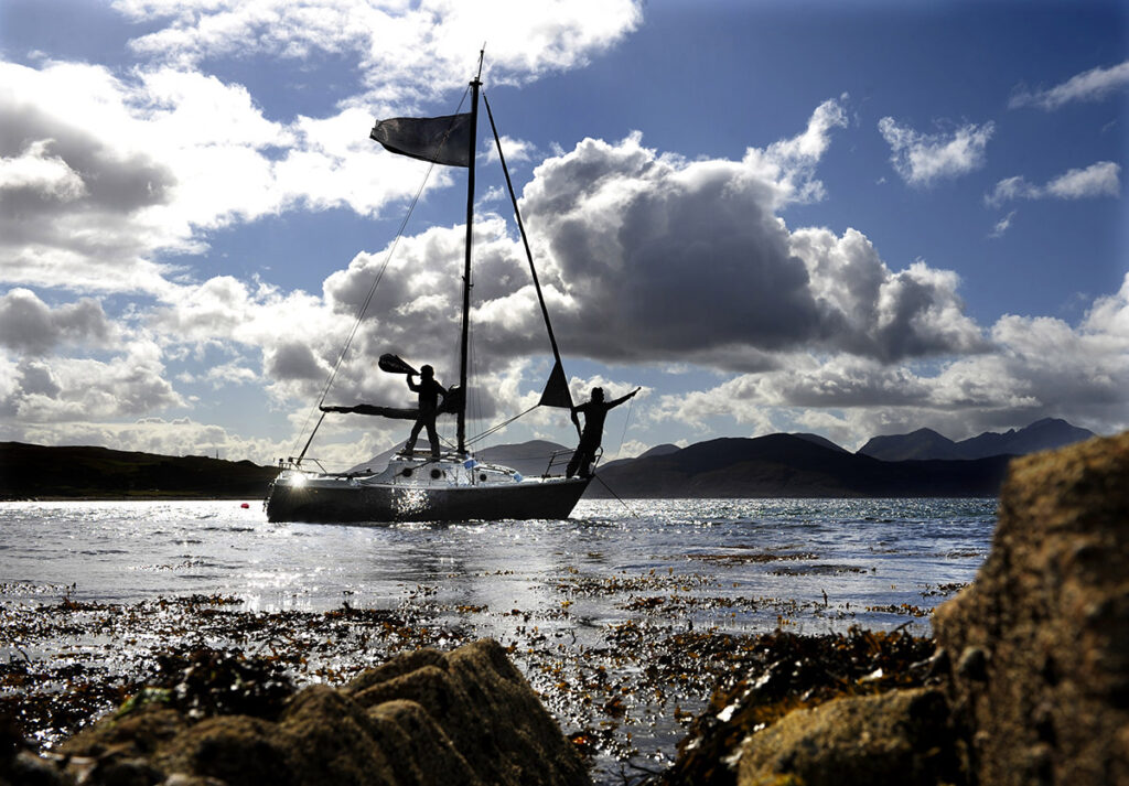 Celestial Radio boat at the Isle of Skye for the “Bonnie Boat" arts festival