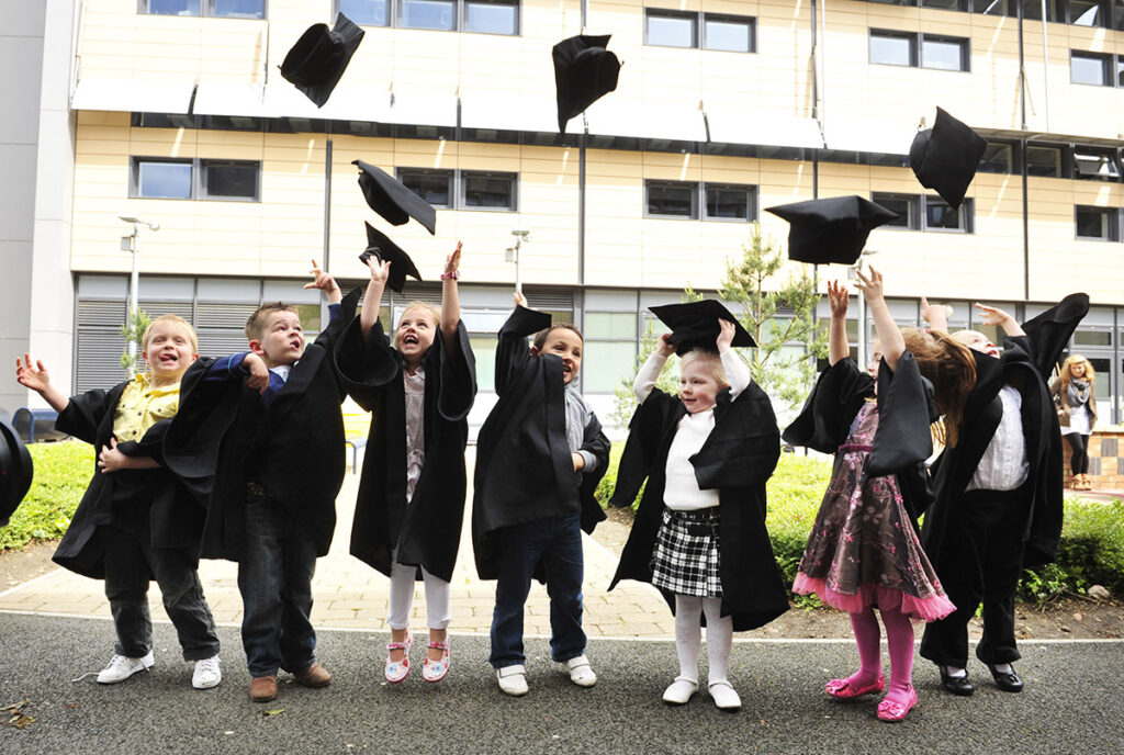 Nursery child ‘graduates’ at Telford College Nursery, Edinburgh