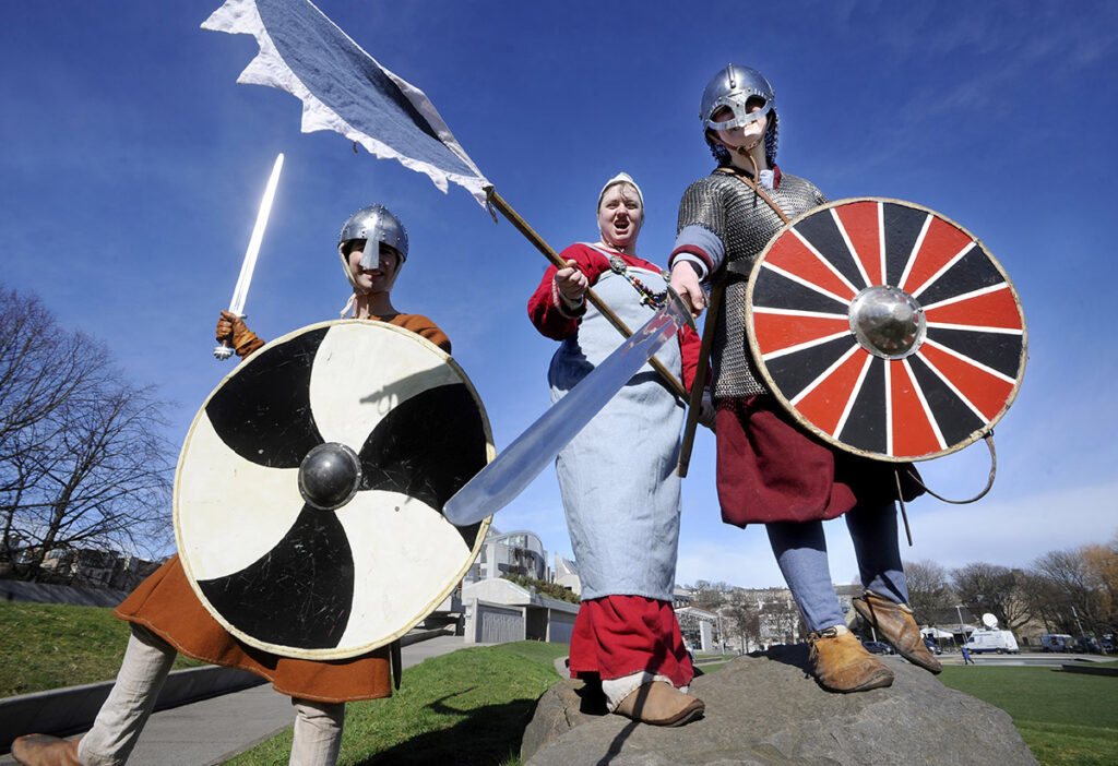 Vikings invade the Scottish Parliament with a petition to save The Galloway Hoard